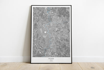 Rome city print in grey colours