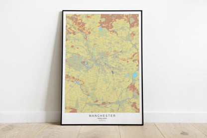 Manchester City Print | Different colors and sizes | England Wall Art Decor | Manchester travel poster