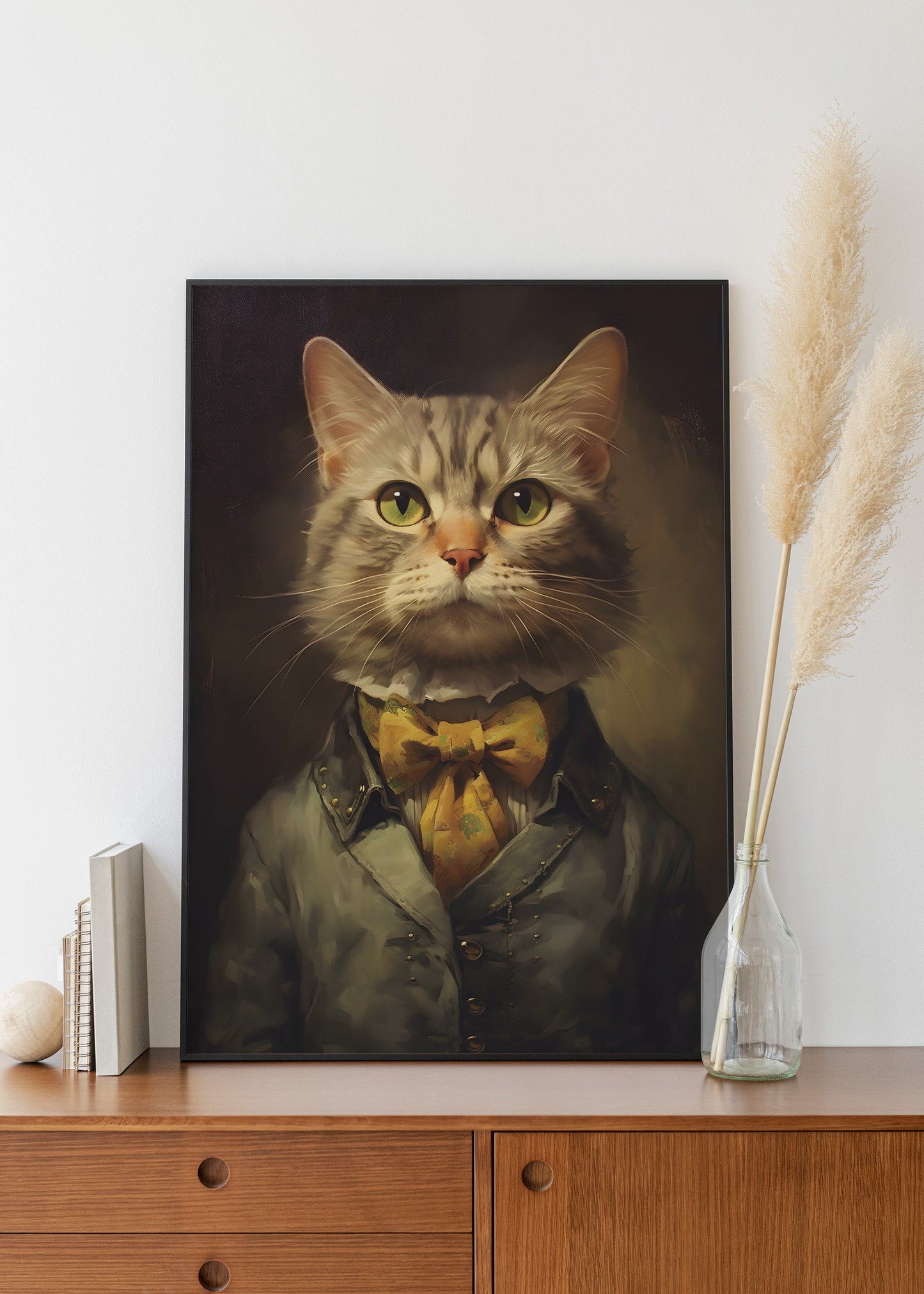 Victorian Cat portrait wall art | Cute cat wall art | Victorian Cat poster