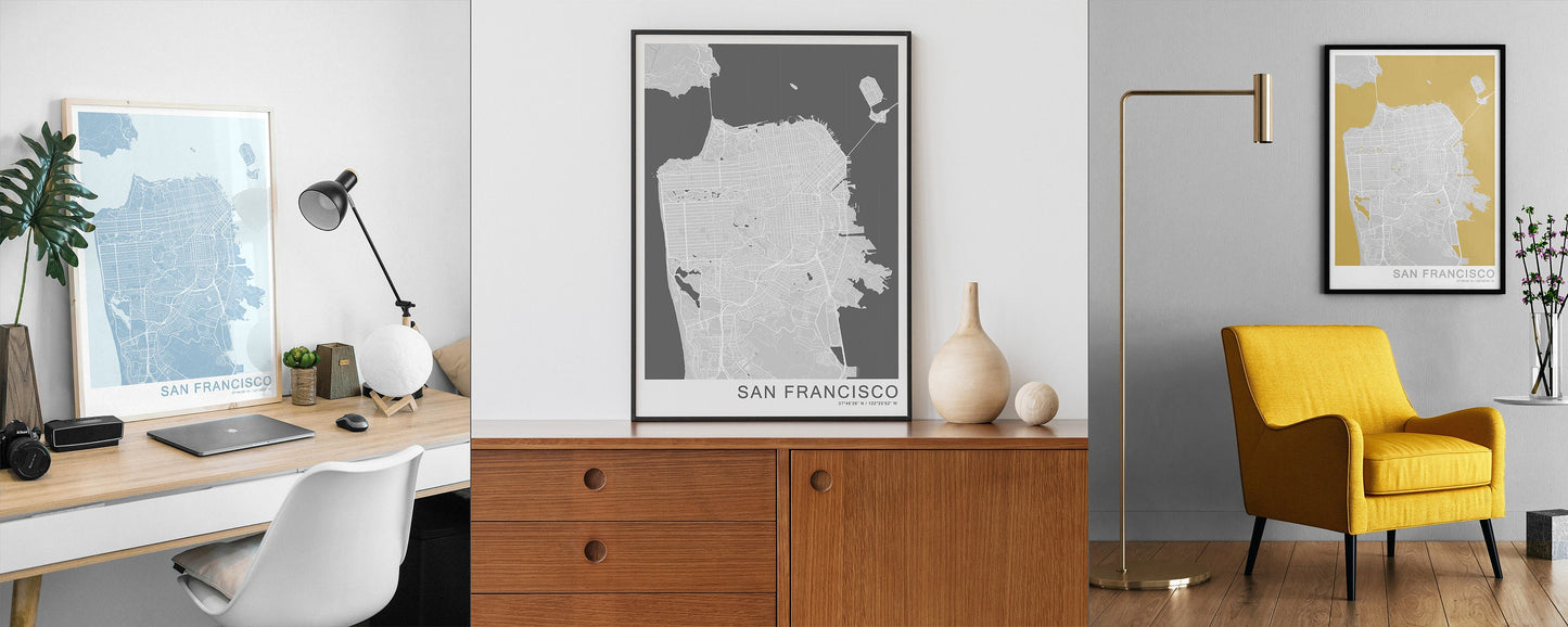 San Francisco city print | Different colors and sizes | California travel print | San Francisco wall art