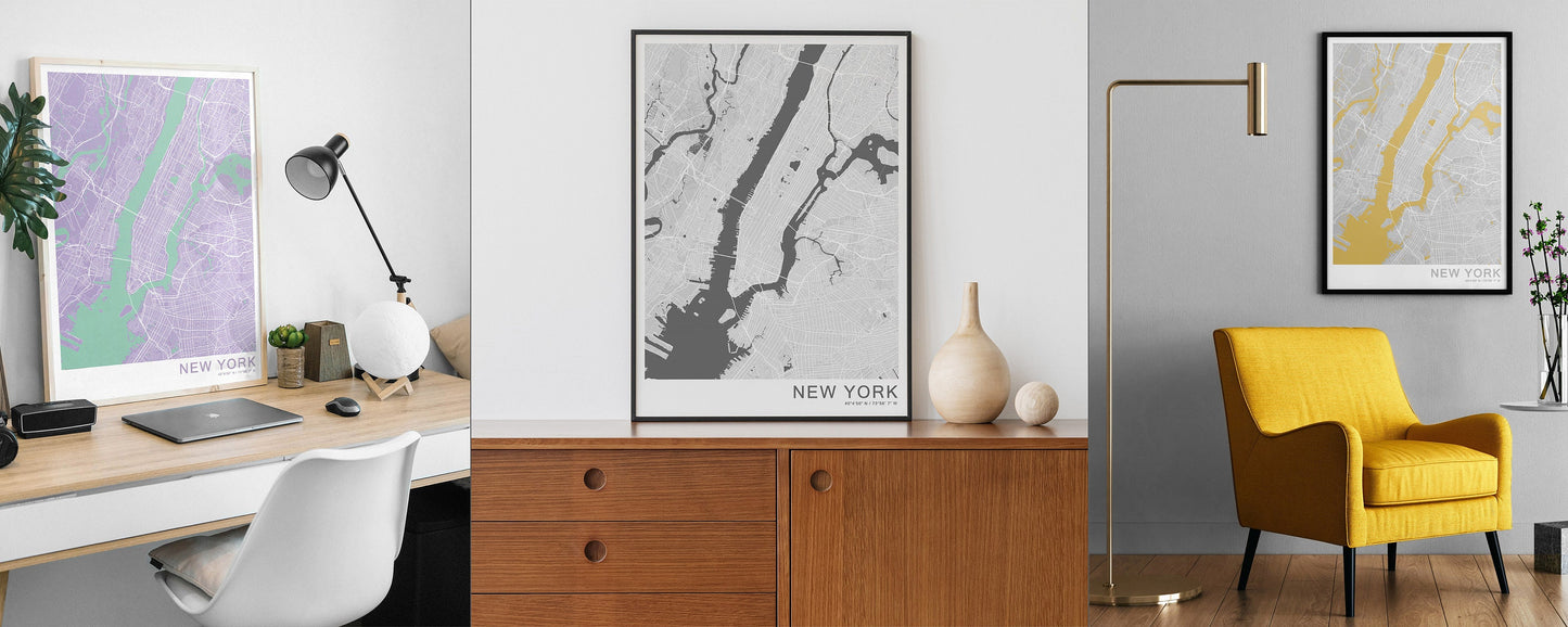 New York city map print | Different colors and sizes | NY travel poster | New York poster