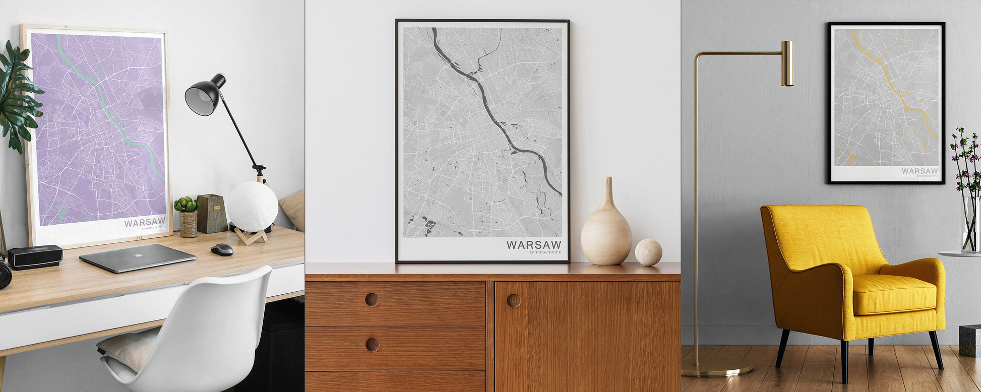 Warsaw city print | Poland wall art | Warsaw street map poster