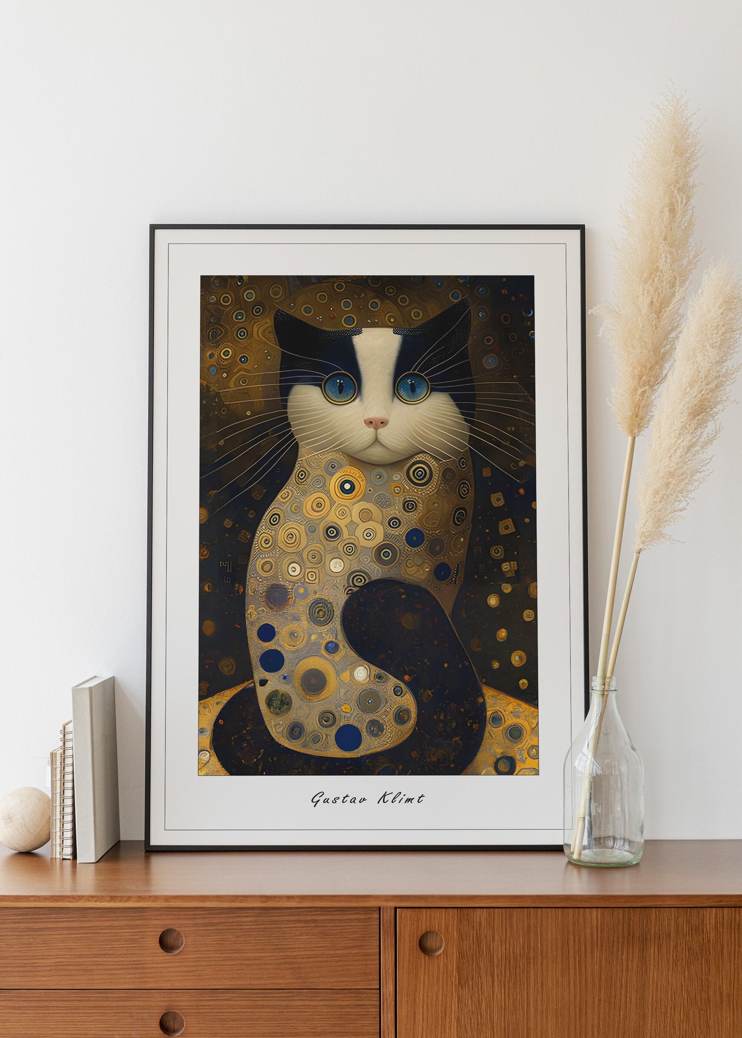 Gustav Klimt Cat print | Different sizes | Gustav Klimt wall art | Klimt cat portrait