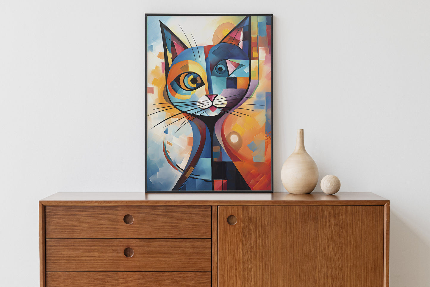 Kandisnky Cat print | Different sizes | Kandisnky wall art | Kandisnky print abstract art | Kandisnky canvas art