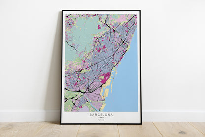 Barcelona city map print | different colors and sizes | Spain travel poster | Barcelona wall art