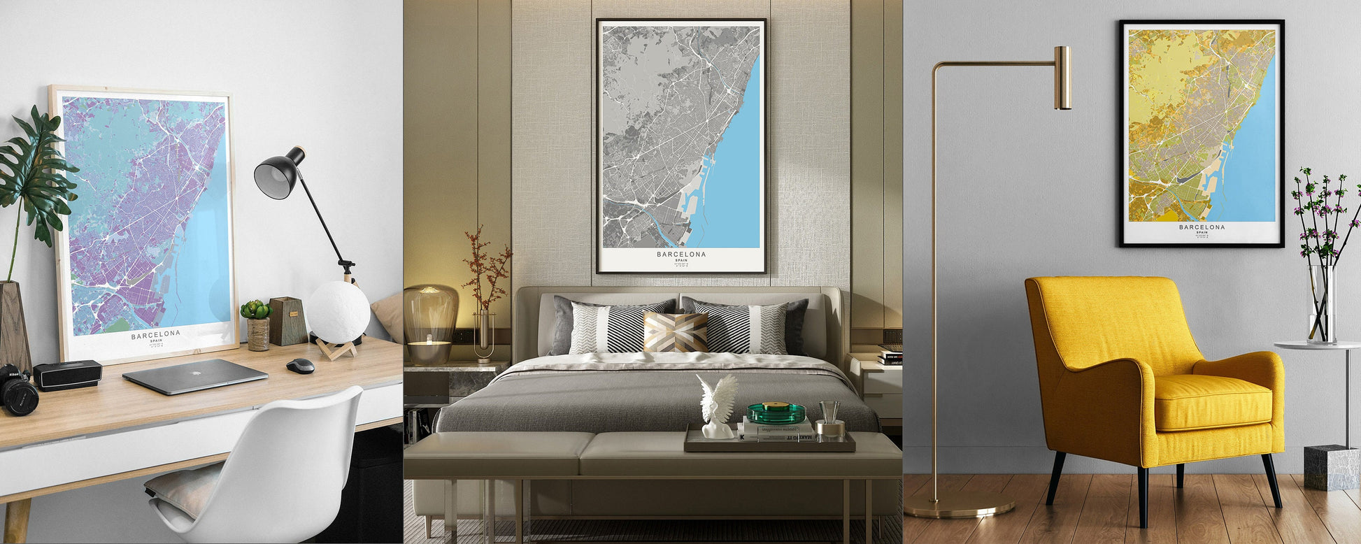 Barcelona city map print | Different colors and sizes | Spain travel poster | Barcelona wall art