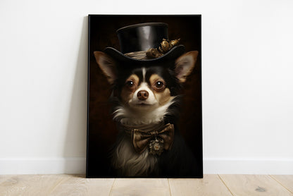 Portrait of a chihuahua in a victorian attire