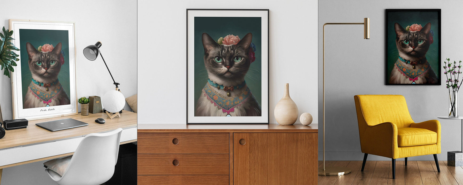 Frida Kahlo Cat print | Different sizes available | Frida Kahlo poster | Frida Kahlo wall art print