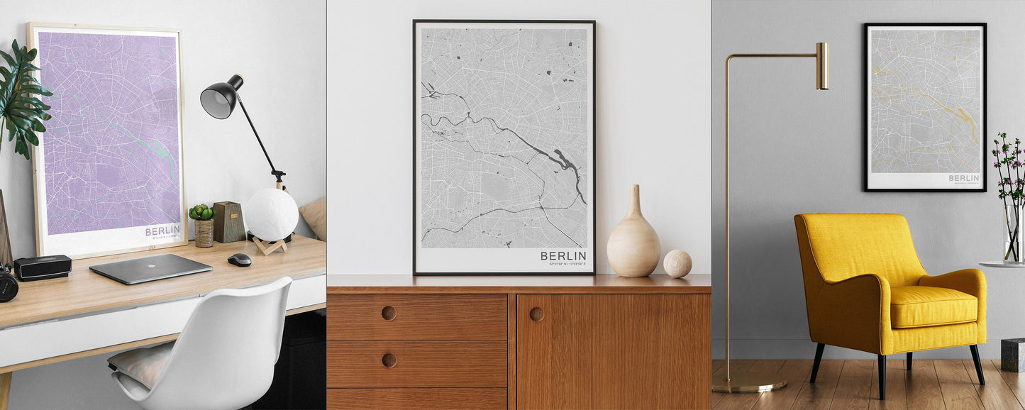 Berlin city print | Germany travel poster | Berlin street map poster