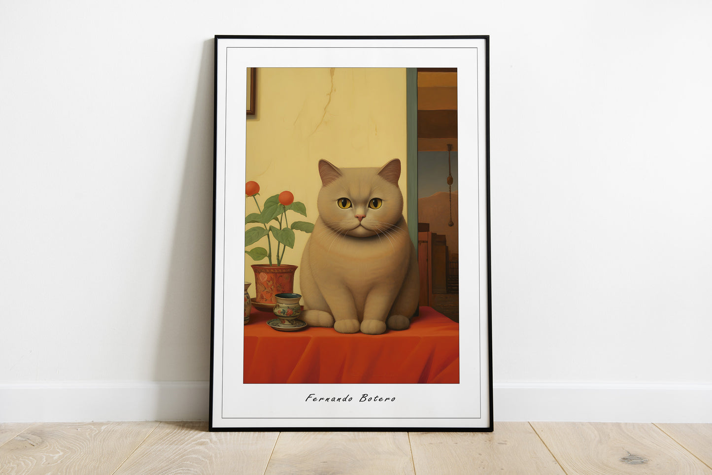 Botero inspired cat portrait.