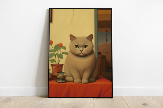 Botero inspired cat portrait.