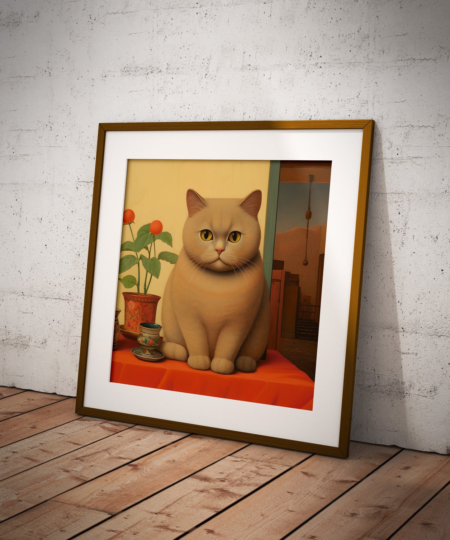 Botero inspired cat portrait.