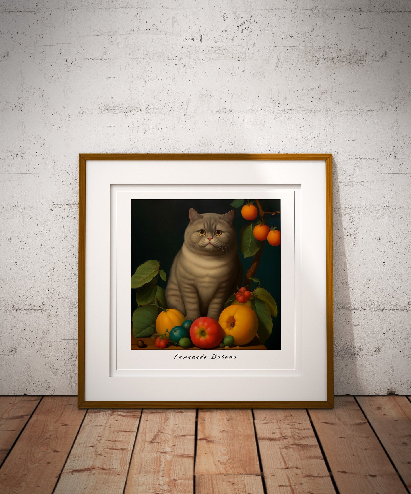 Botero Cat portrait | Available in different sizes | Fernando Botero wall art | Botero Canvas Cat print