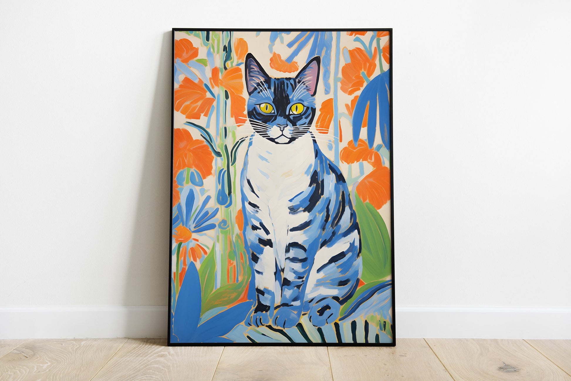 Cat portrait inspired by Henry Matisse.