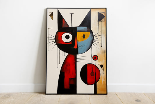 Joan Miro inspired portrait of a cat.