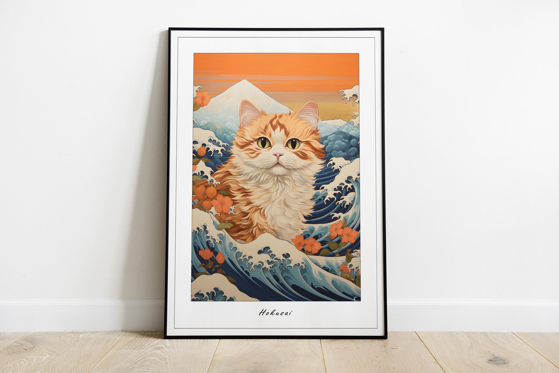 Hokusai inspired cat print.