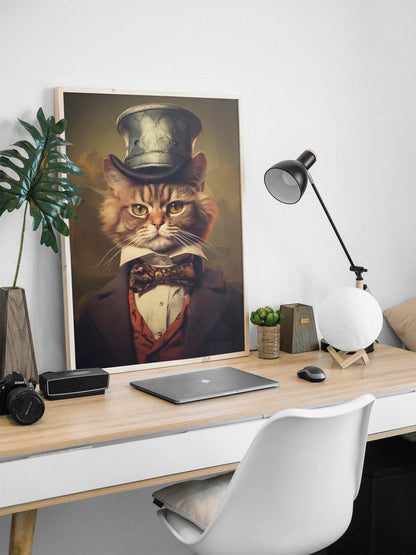 Victorian Cat wall art | Different styles and sizes | Victorian Cat print