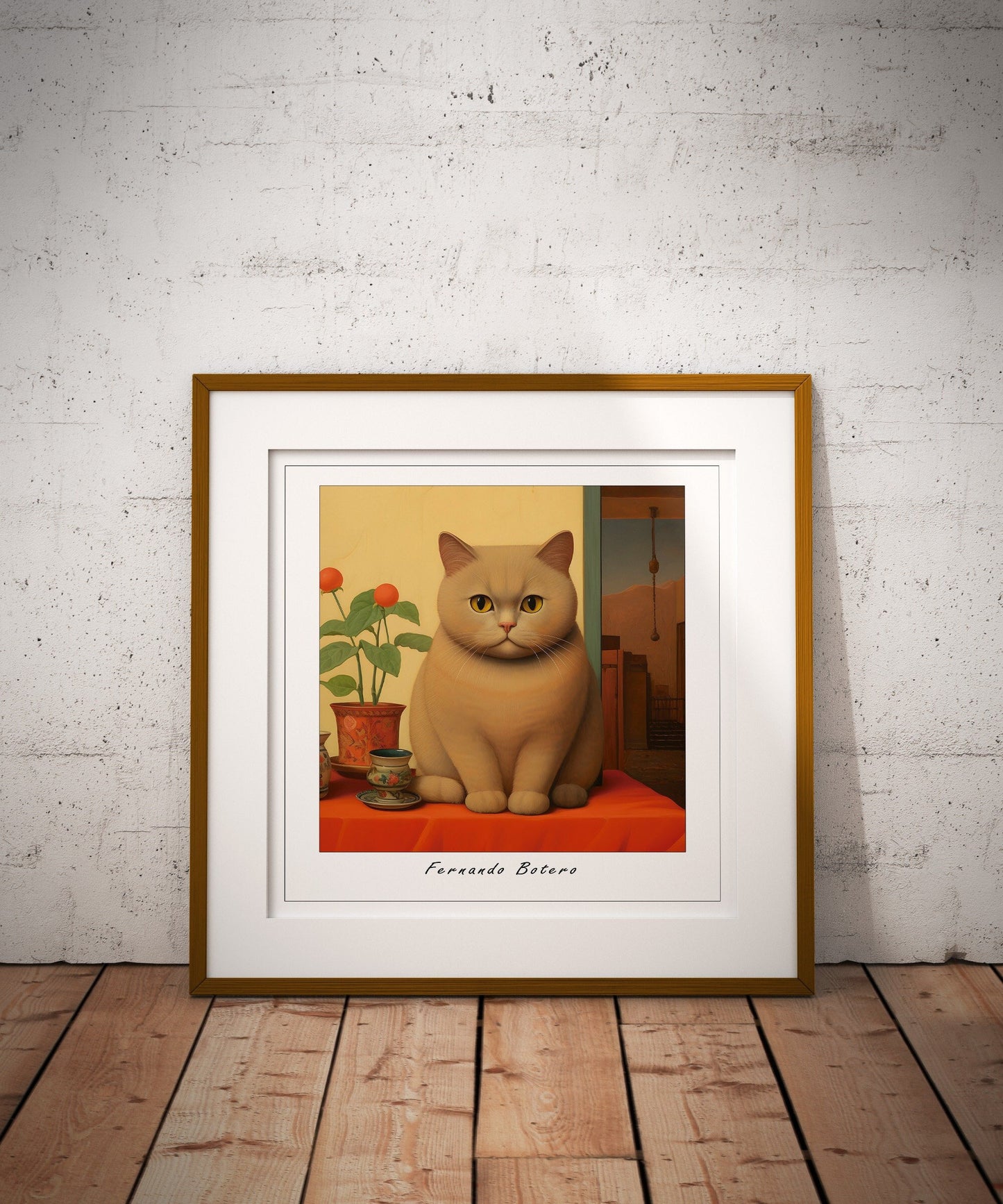 Botero inspired cat portrait.