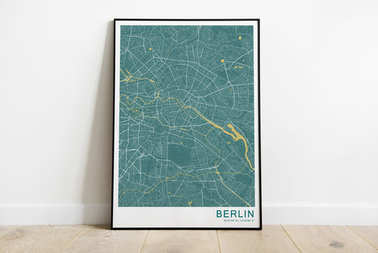 Berlin city print | Germany travel poster | Berlin street map poster