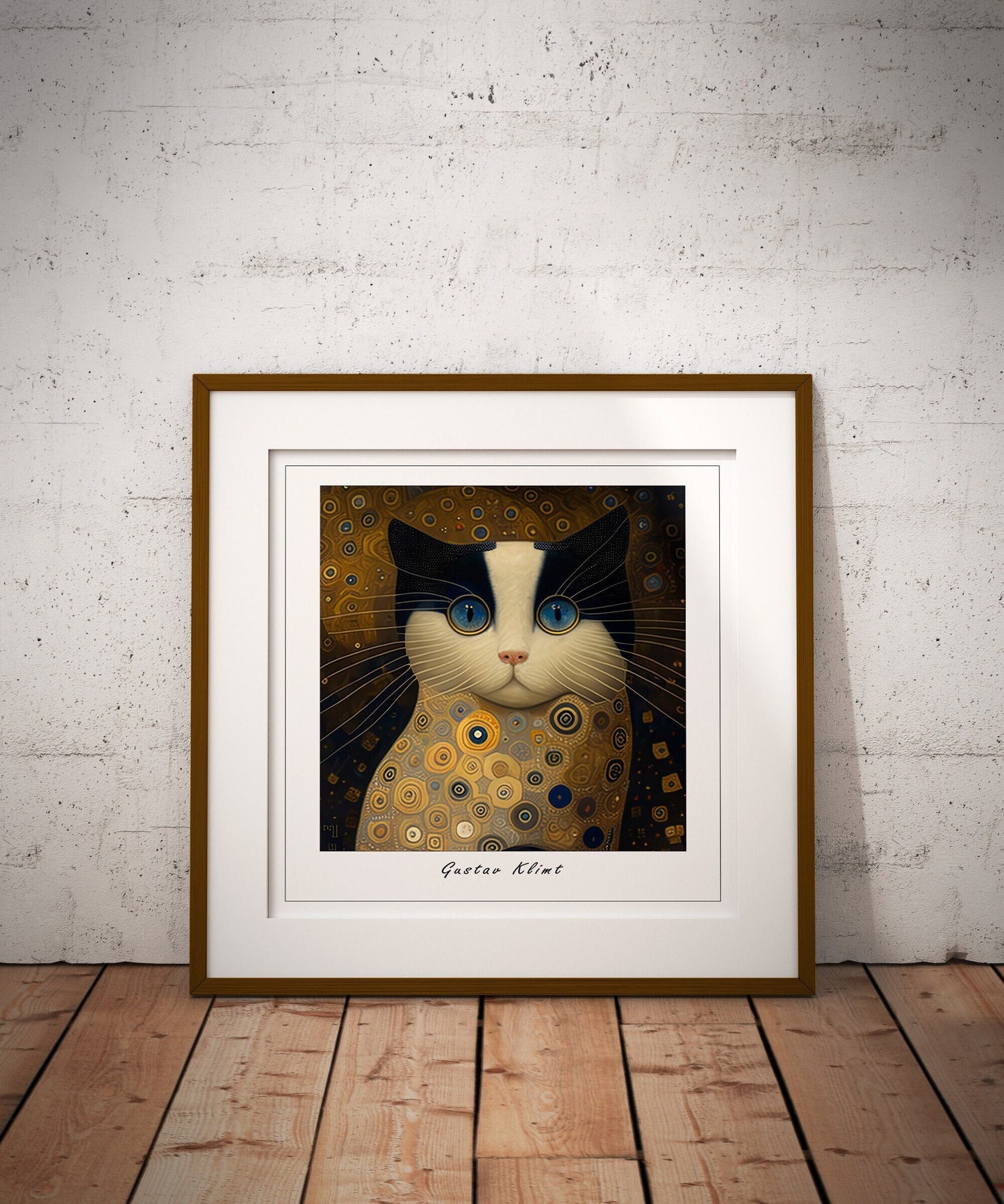 Gustav Klimt inspired cat print