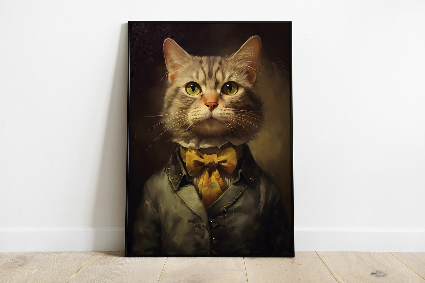 Victorian Cat portrait wall art | Cute cat wall art | Victorian Cat poster