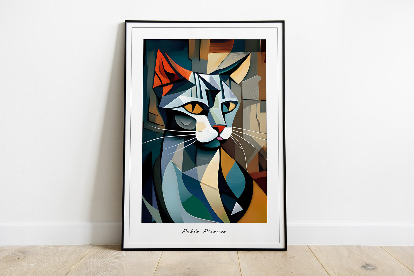 cat print inspired by Picasso.