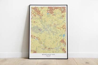 Manchester City Print | Different colors and sizes | England Wall Art Decor | Manchester travel poster