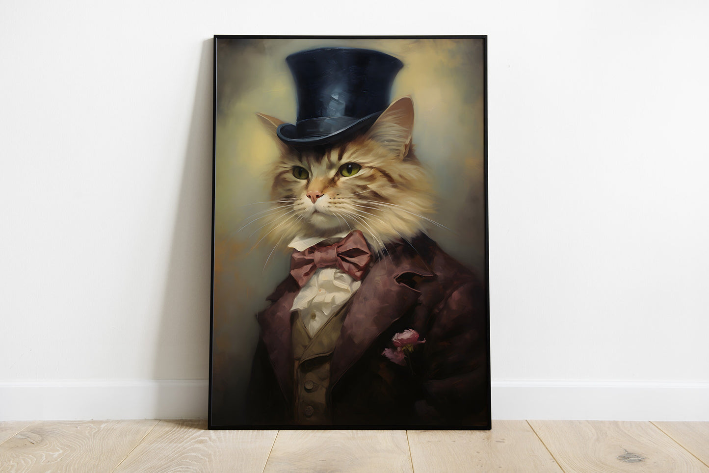 Portrait of a cat dressed as a victorian gentleman