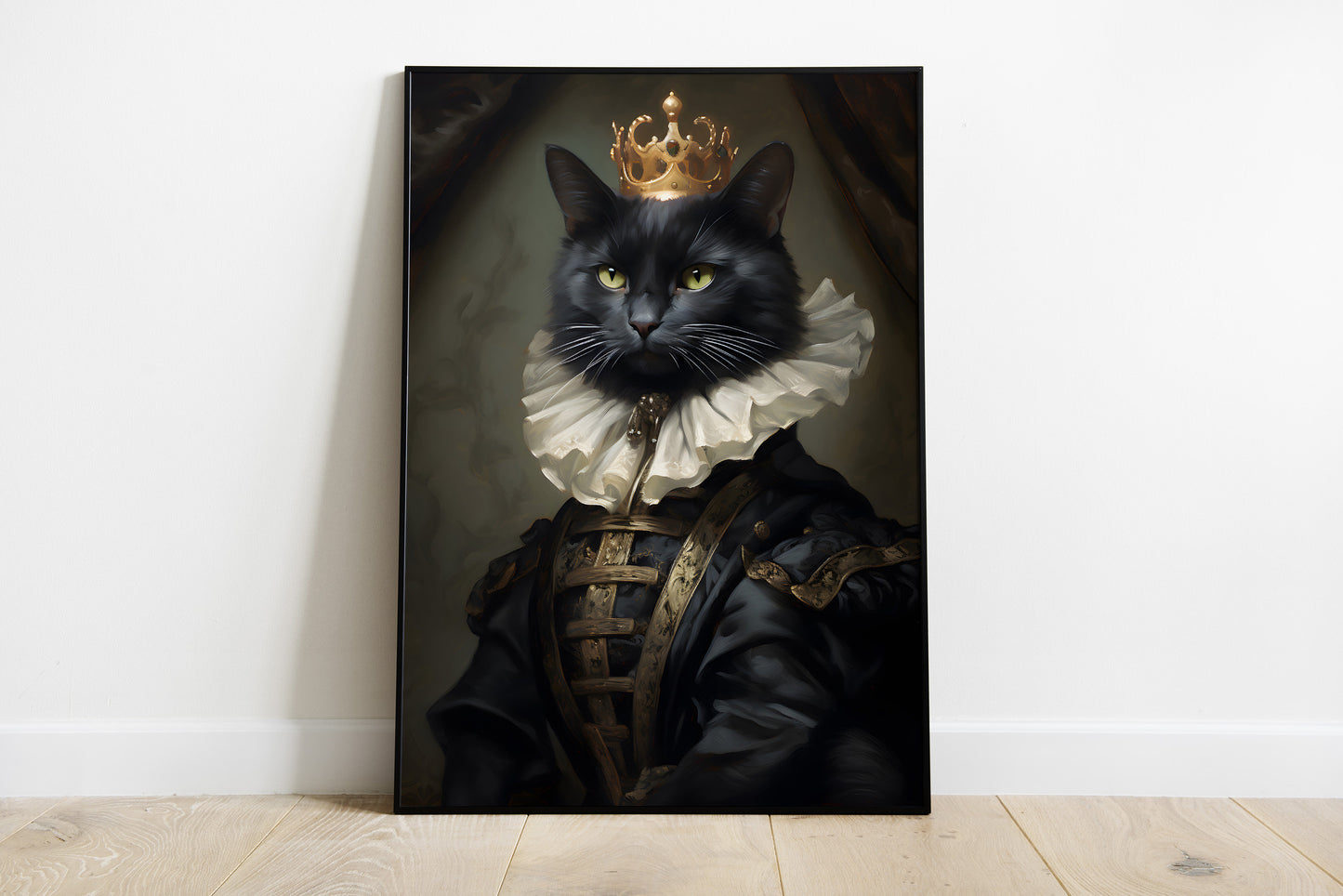 Black Cat Victorian King portrait.