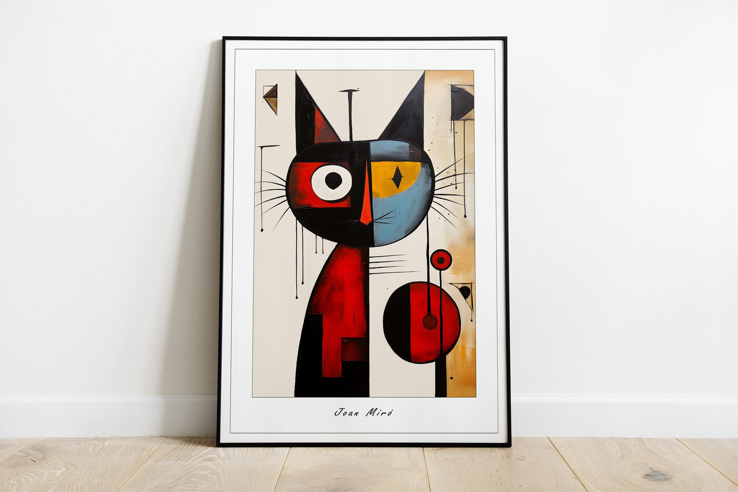 Joan Miro inspired portrait of a cat.