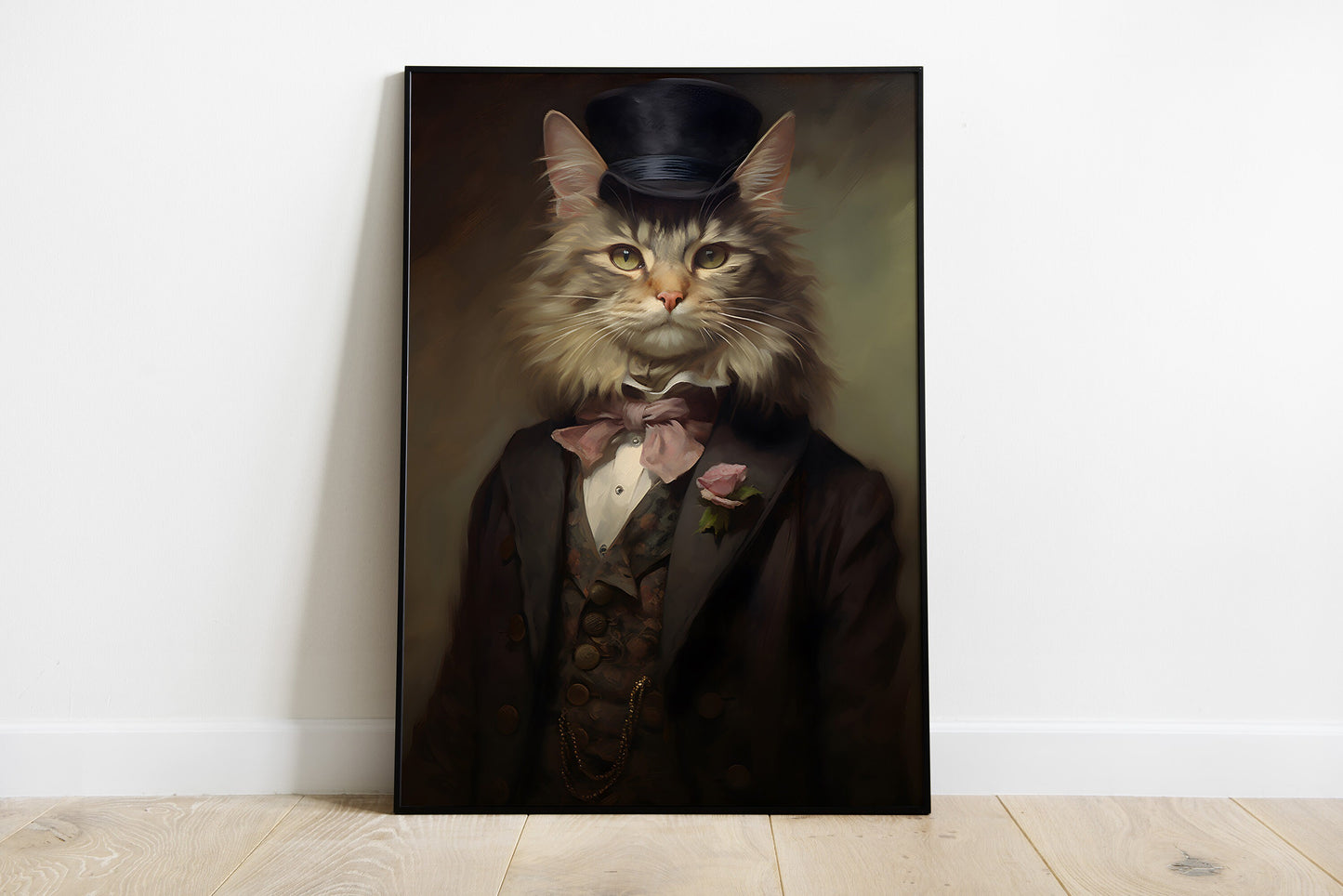 Portrait of a cat dressed as a victorian gentleman