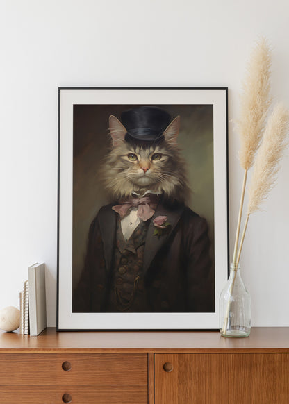 Victorian Cat wall art | Different styles and sizes | Victorian Cat print