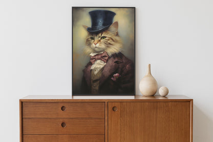 Victorian Cat wall art | Different styles and sizes | Victorian Cat print