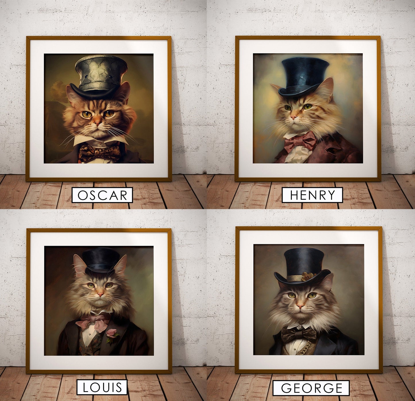 Victorian Cat wall art | Different styles and sizes | Victorian Cat print