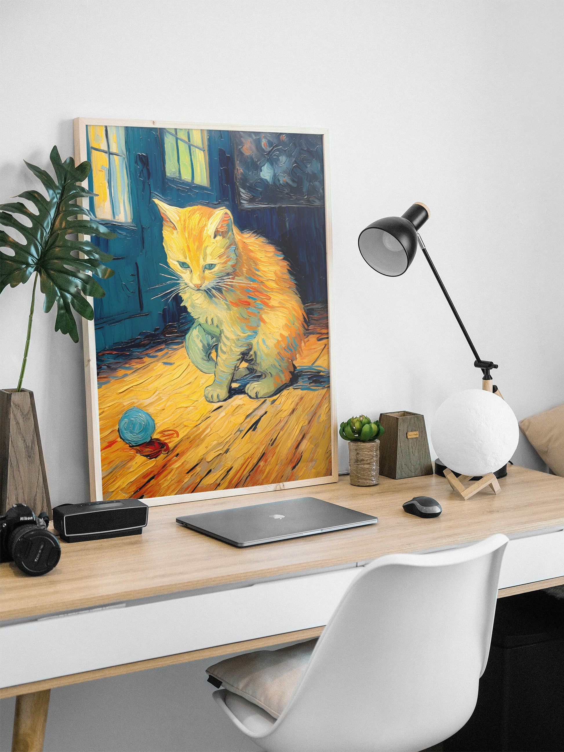 Van Gogh print | Cat wall art | Cat portrait van Gogh | Van Gogh canvas art