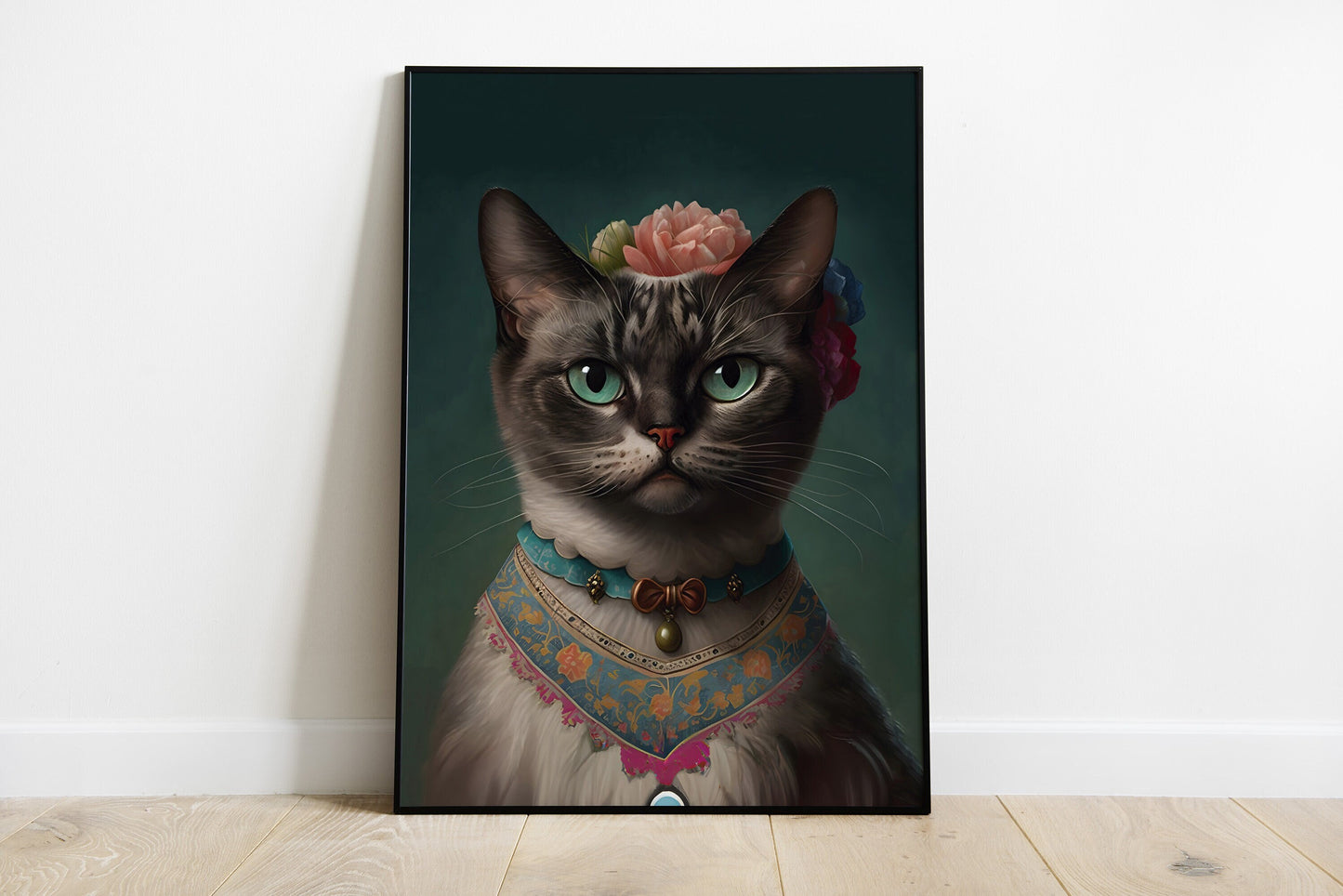 Cat portrait as Frida Kahlo.